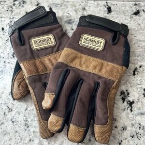 C.E. Schmidt Work Gloves Men's L Brown Waterproof Outdoor Utility  Workwear Farm